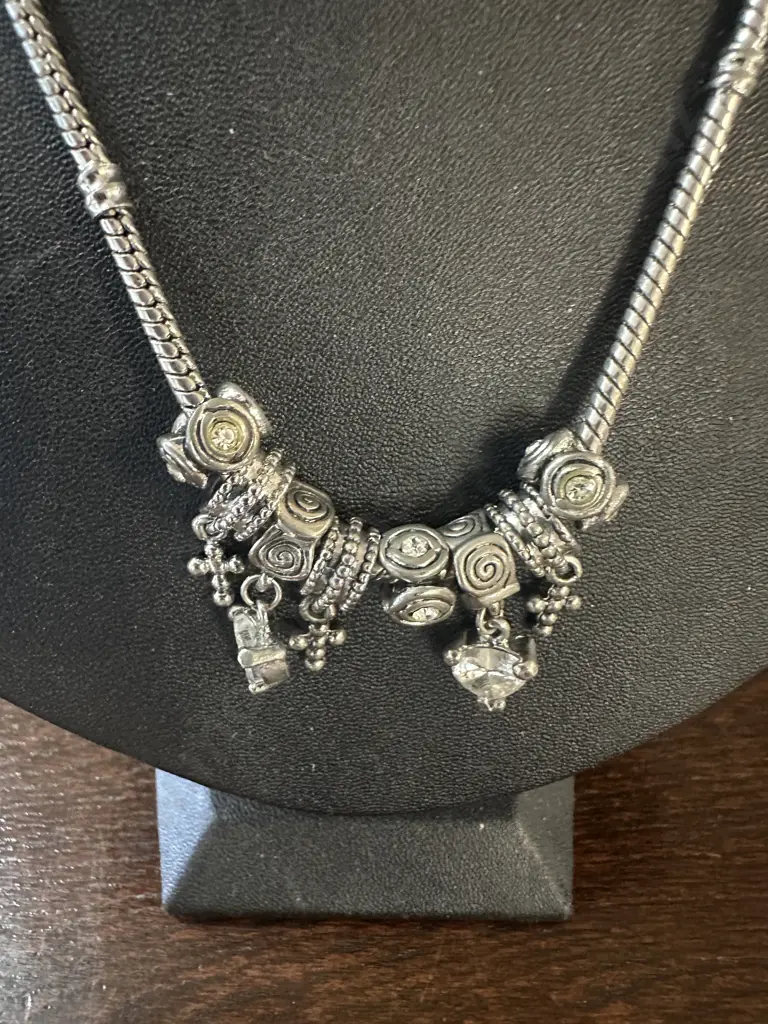 Snake Chain Necklace With Assorted Charms Image 1++