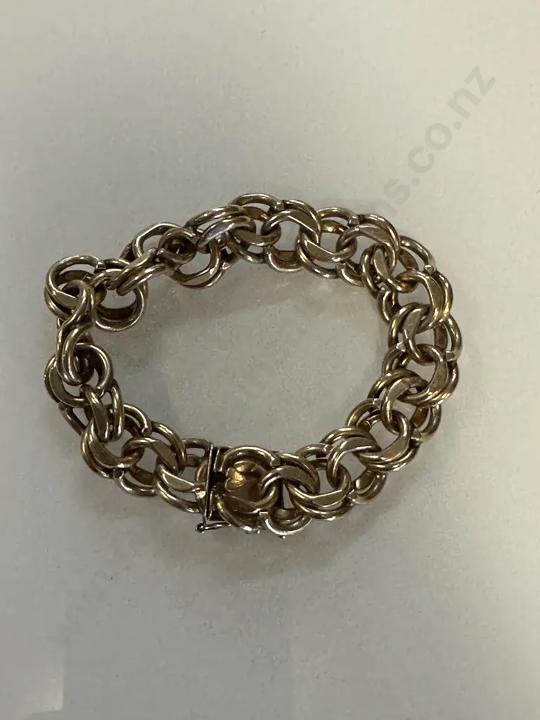 Stamped 14k Double Link Gold Bracelet Image 1++