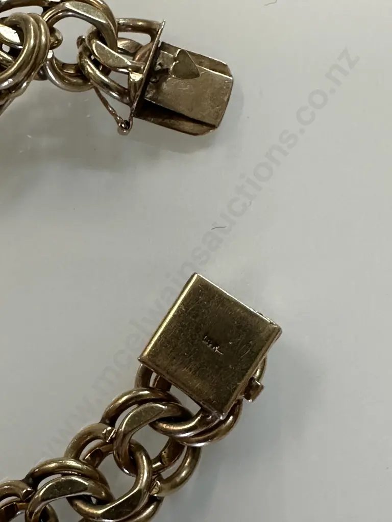 Stamped 14k Double Link Gold Bracelet Image 1++