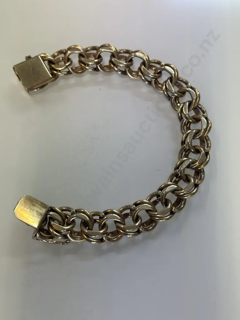 Stamped 14k Double Link Gold Bracelet Image 1++