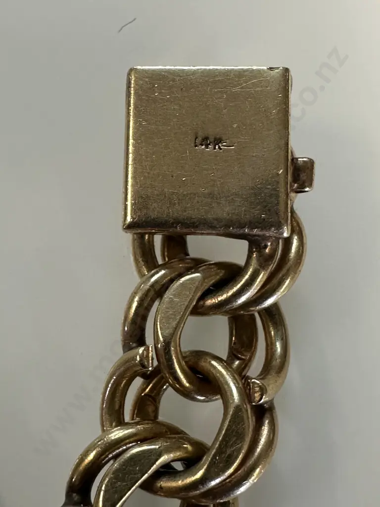 Stamped 14k Double Link Gold Bracelet Image 1++