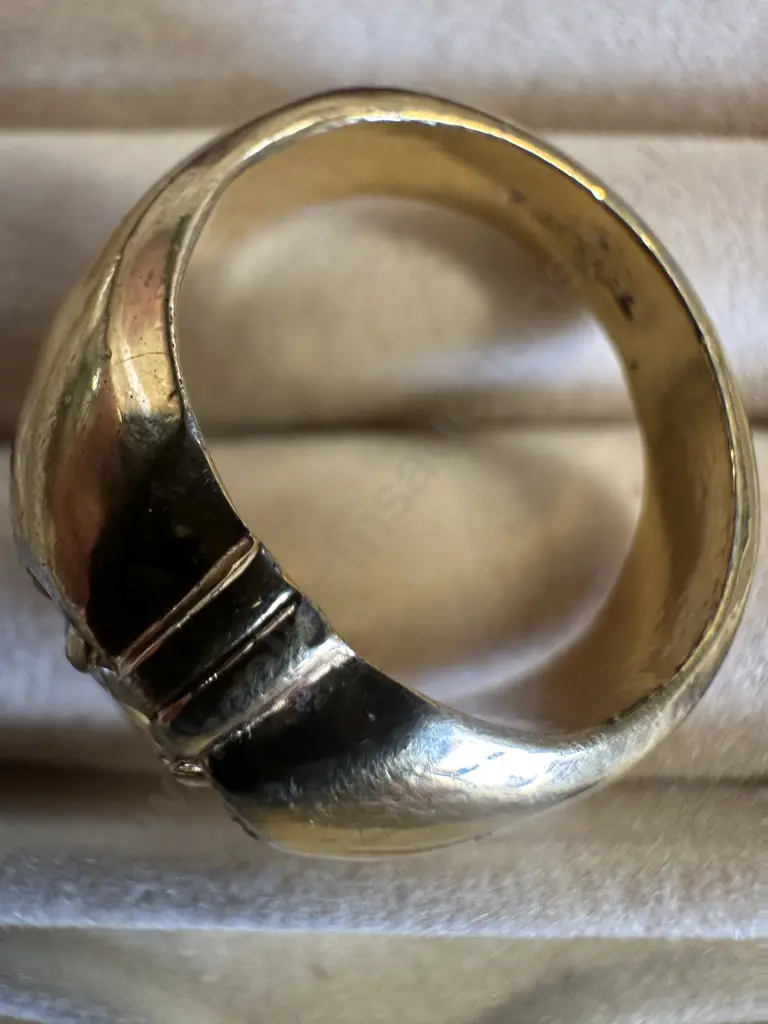 Stamped 18KT-H.G.E Mens Ring With Clear Stone Image 1++