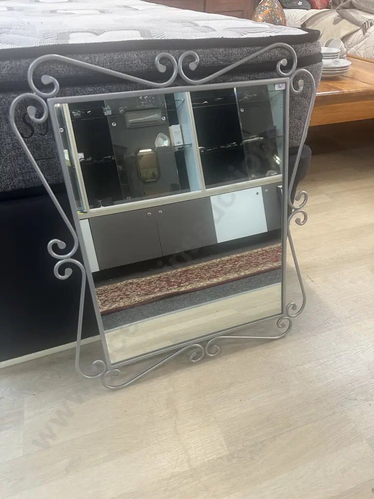 Freedom Silver Rectangular Wrought Framed Wall Mirror. 74 x 63cm Image 1++