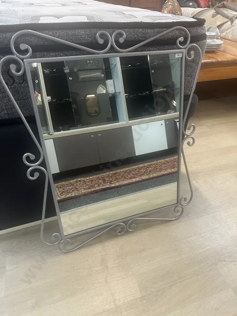 Freedom Silver Rectangular Wrought Framed Wall Mirror. 74 x 63cm Image 1++