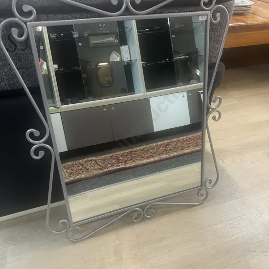 Freedom Silver Rectangular Wrought Framed Wall Mirror. 74 x 63cm