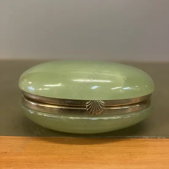 Vintage GSE Ottone Garantito Italian Alabaster Hinged Trinket Box