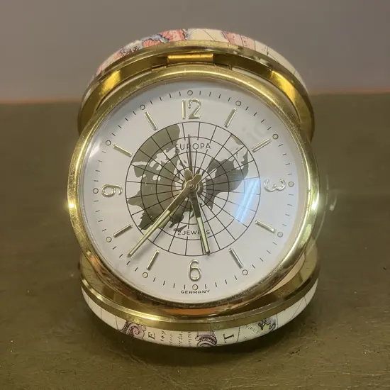 Vintage Mid-Century Folding Travel Alarm Clock by Europa – Germany, c. 1960s