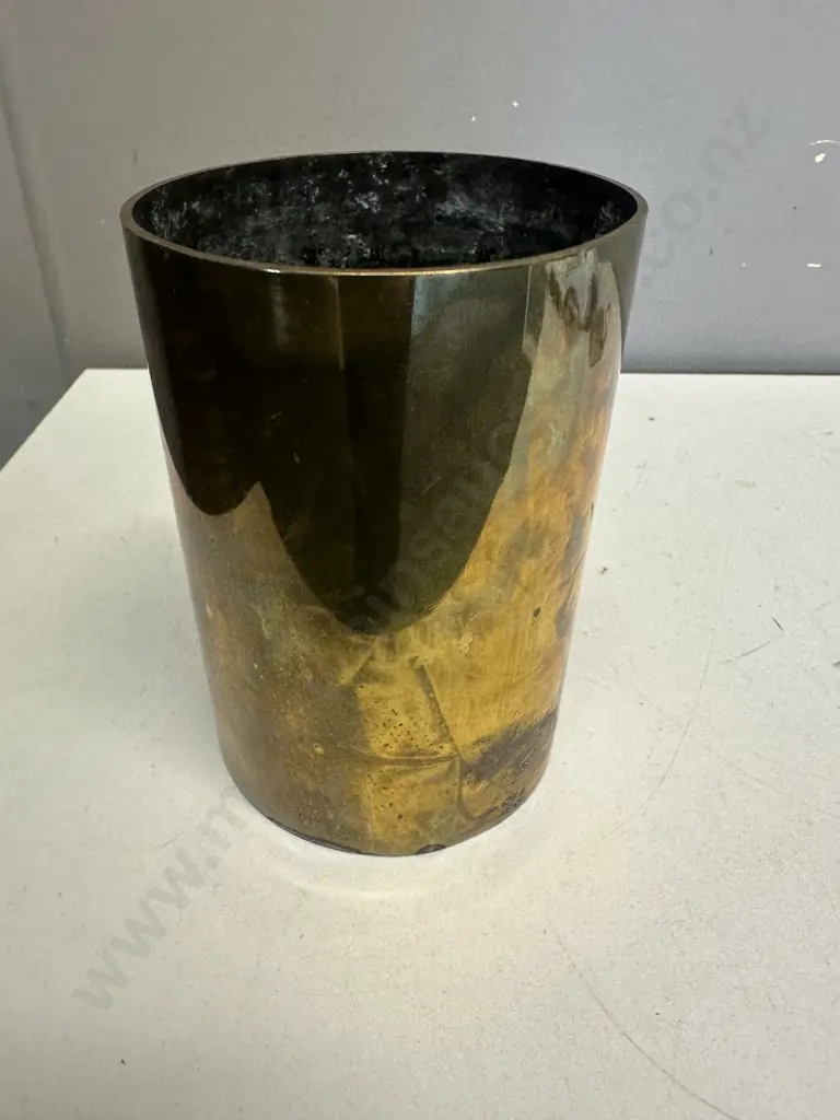Brass Round Cylinder Vase H19cm. Image 1++