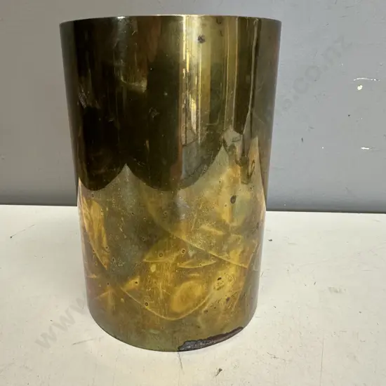 Brass Round Cylinder Vase H19cm.
