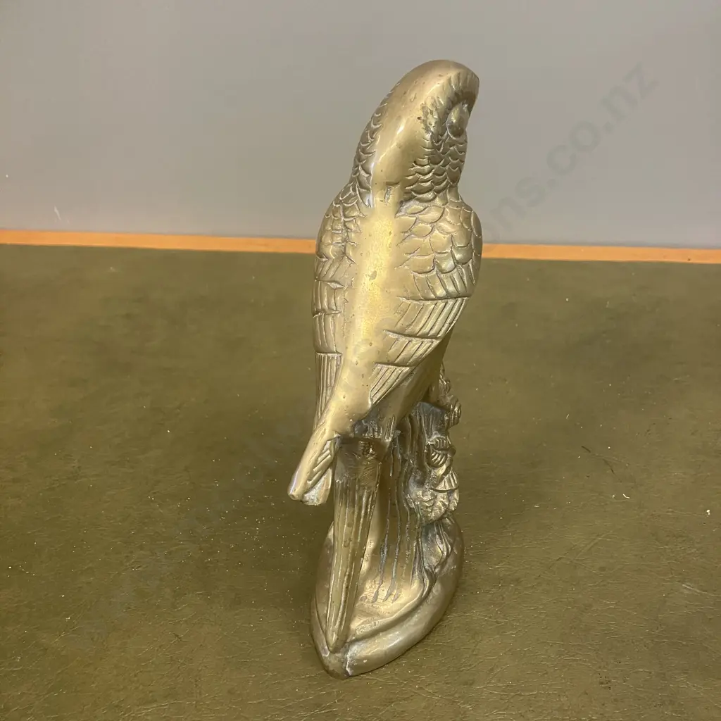 Vintage Brass Budgie Statue. H21cm Image 1++
