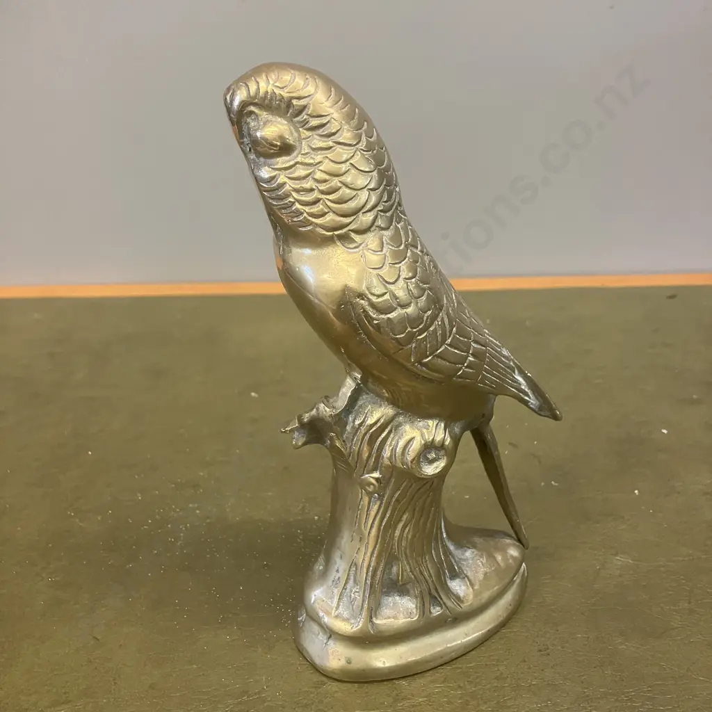 Vintage Brass Budgie Statue. H21cm Image 1++