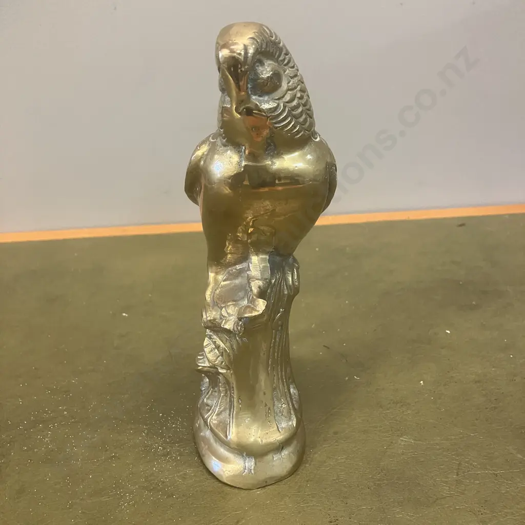Vintage Brass Budgie Statue. H21cm Image 1++