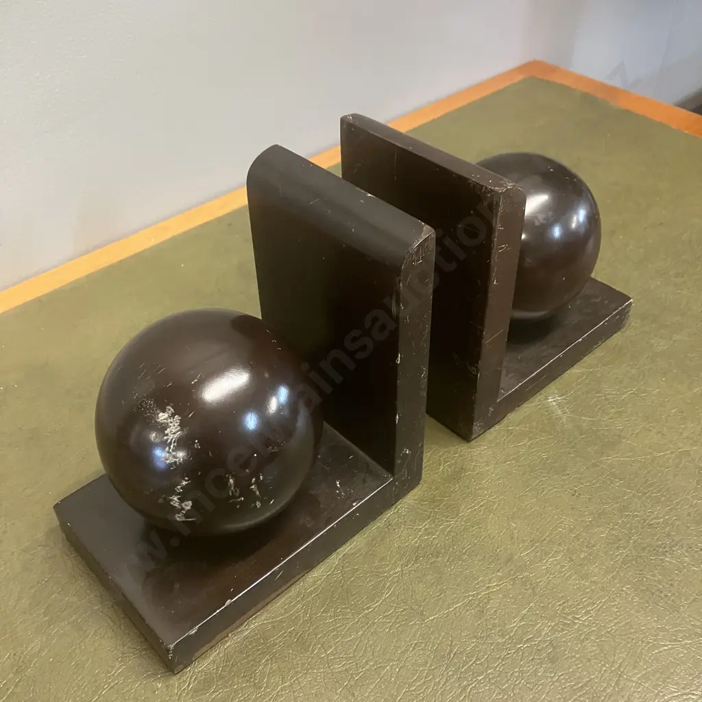 Art Deco Wooden Bookends Image 1++
