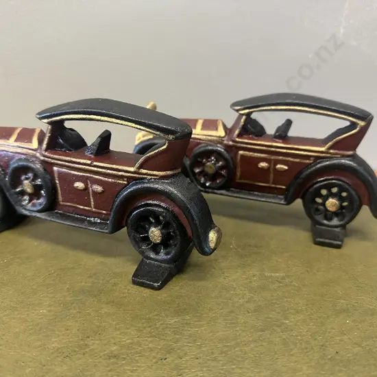 Vintage Car Style Cast Iron Door Stops x2