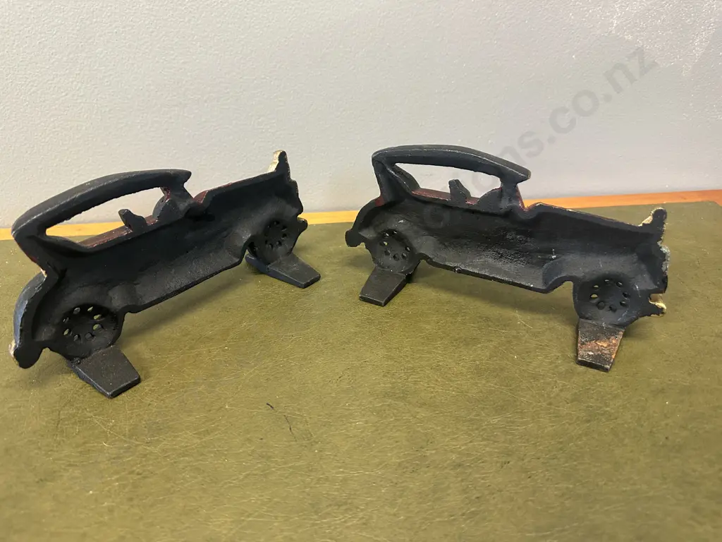 Vintage Car Style Cast Iron Door Stops x2 Image 1++