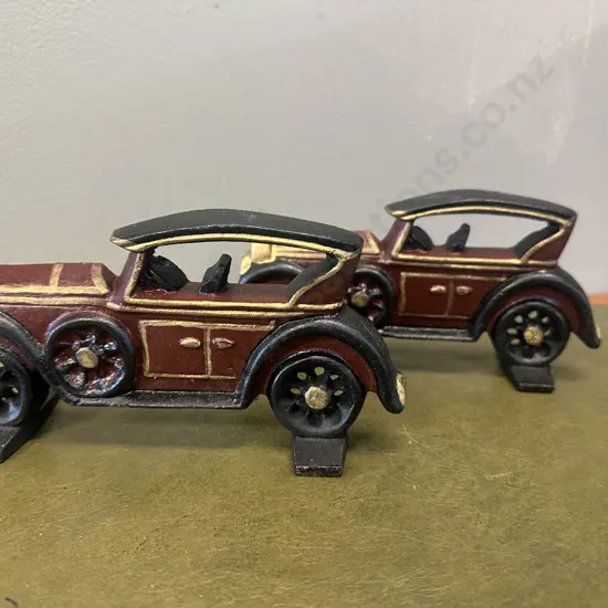 Vintage Car Style Cast Iron Door Stops x2