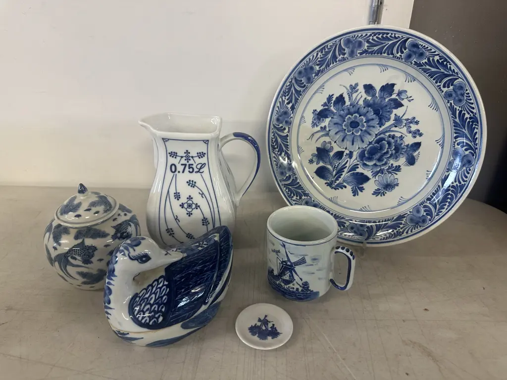 Selection Of Blue & White China Items Including Delft Image 1++