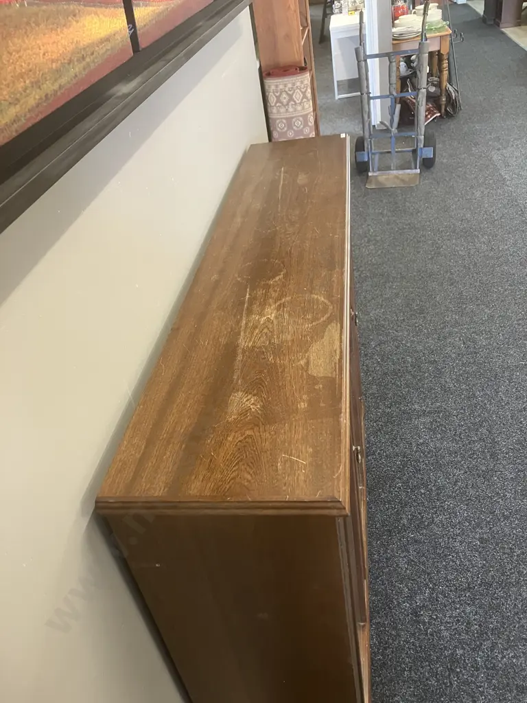 1980s Danske Mobler China Display Cabinet, 2 Door Bevelled Glass, 2 Glass Shelves, Mirror Backed, Cabriole Legs Image 1++