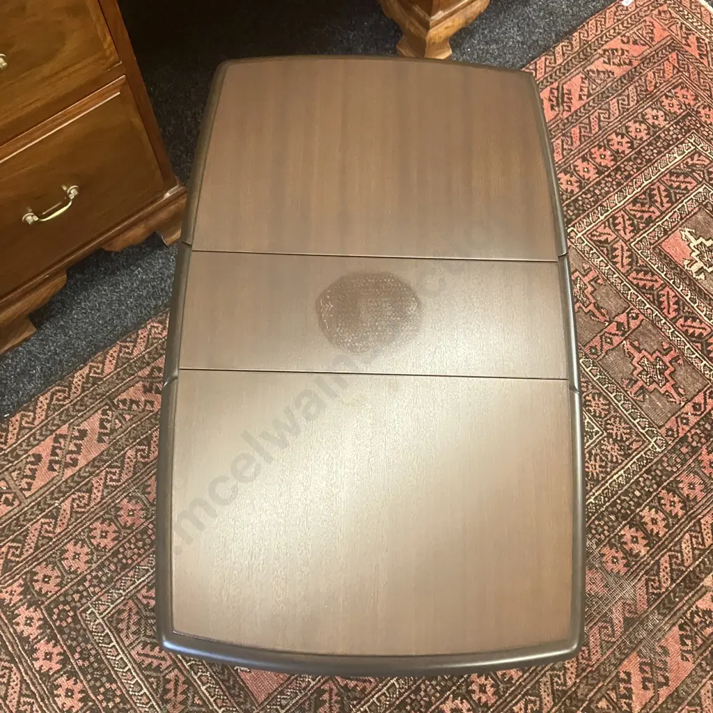 Mahogany Drop Leaf Side Table With a Glass Top. H51 W44.5 D18.5 / 72.5cm Image 1++