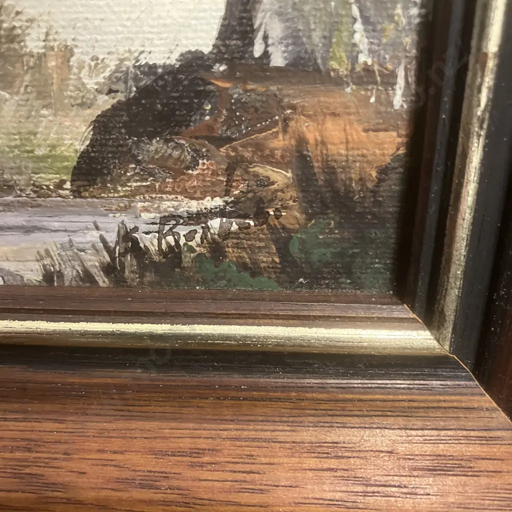 Pair of Vintage South African Oil Paintings, Framed 25 x 30cm Image 1++