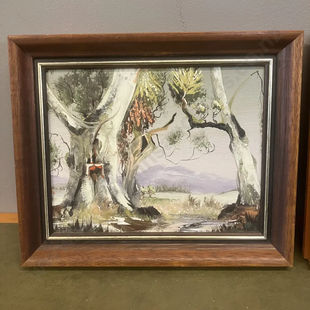 Pair of Vintage South African Oil Paintings, Framed 25 x 30cm Image 1++