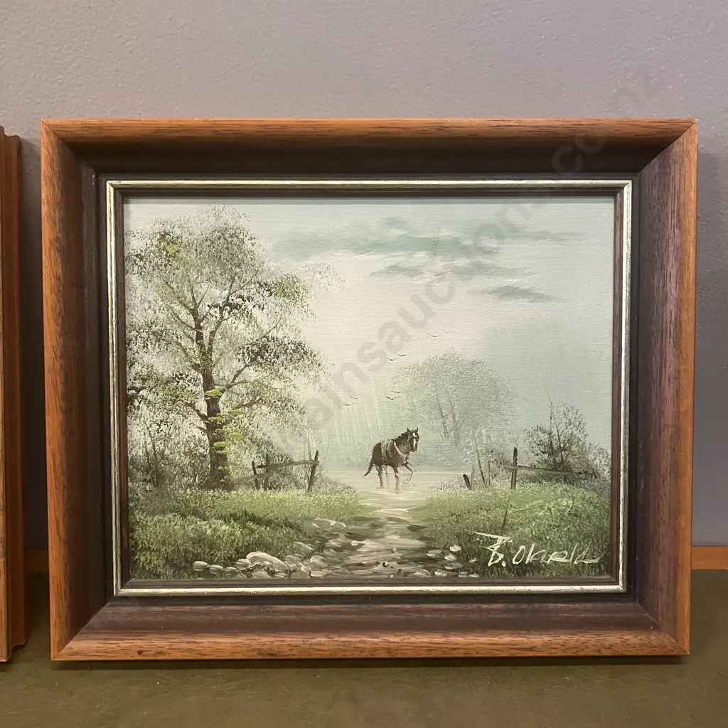 Pair of Vintage South African Oil Paintings, Framed 25 x 30cm Image 1++