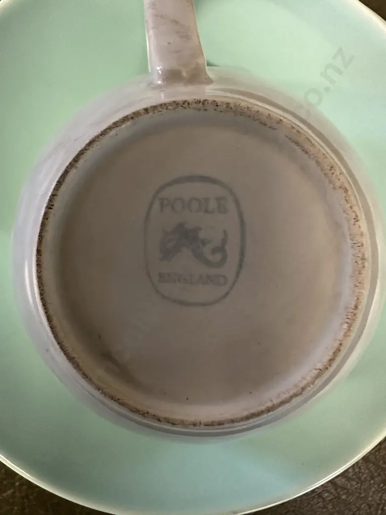 Poole Pottery Two Toned Trios x2, Teapot & Sugar Bowl Image 1++