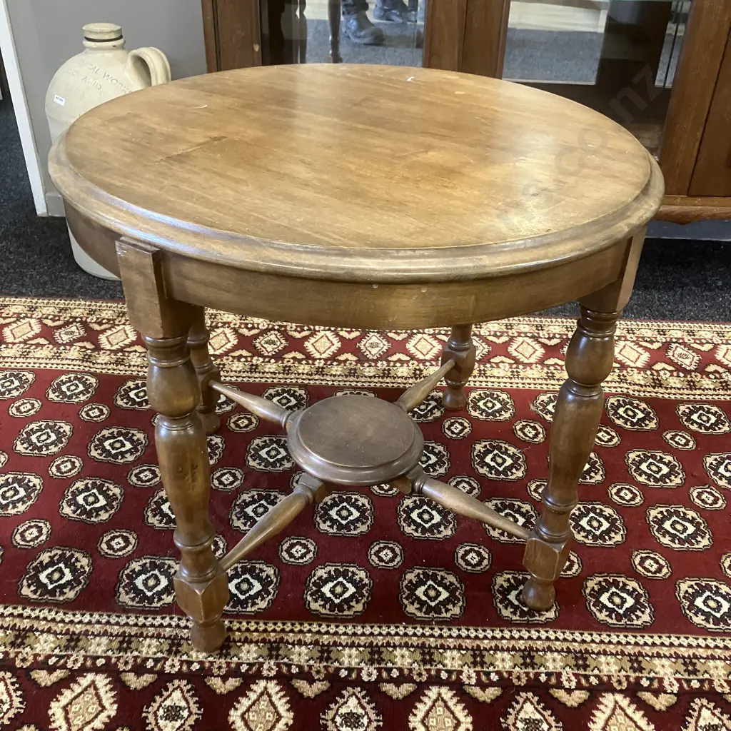 Mahogany Gramophone Table With Turned Legs & Lower Shelf. 51 x 59cm Image 1++