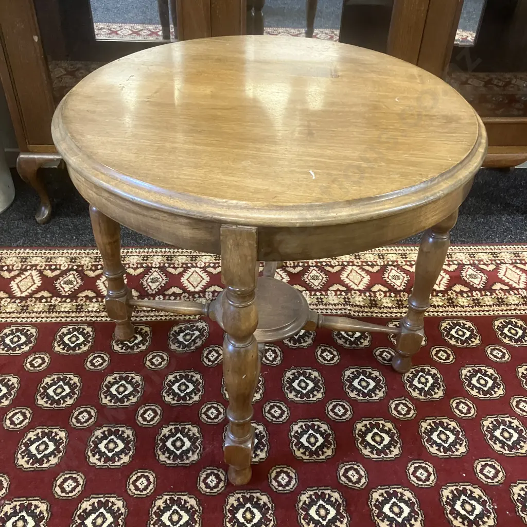 Mahogany Gramophone Table With Turned Legs & Lower Shelf. 51 x 59cm Image 1++