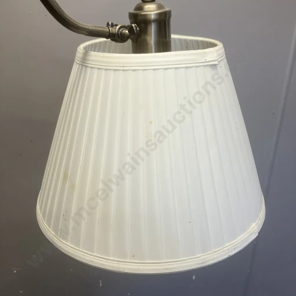 Austrabeam / Stylelux Floor Lamp With White Fabric Shade, Tilt Adjustable Head, Brushed Finish. H166cm Image 1++