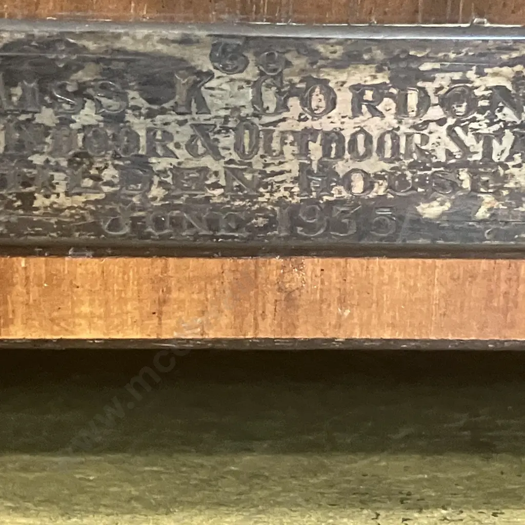 Art Deco Chiming Mantle Clock With Key (Presentation Plaque On Front Dated June 1935) Image 1++