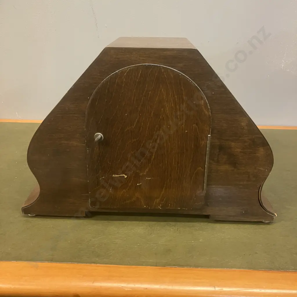 Art Deco Chiming Mantle Clock With Key (Presentation Plaque On Front Dated June 1935) Image 1++