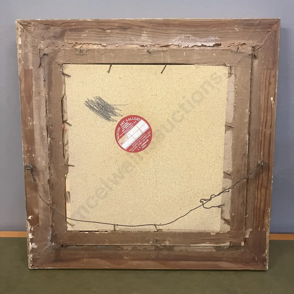 Bevelled Edge Wall Mirror In A Square Gilt & Gold Colour Frame. 46.5 x 46.5cm Image 1++