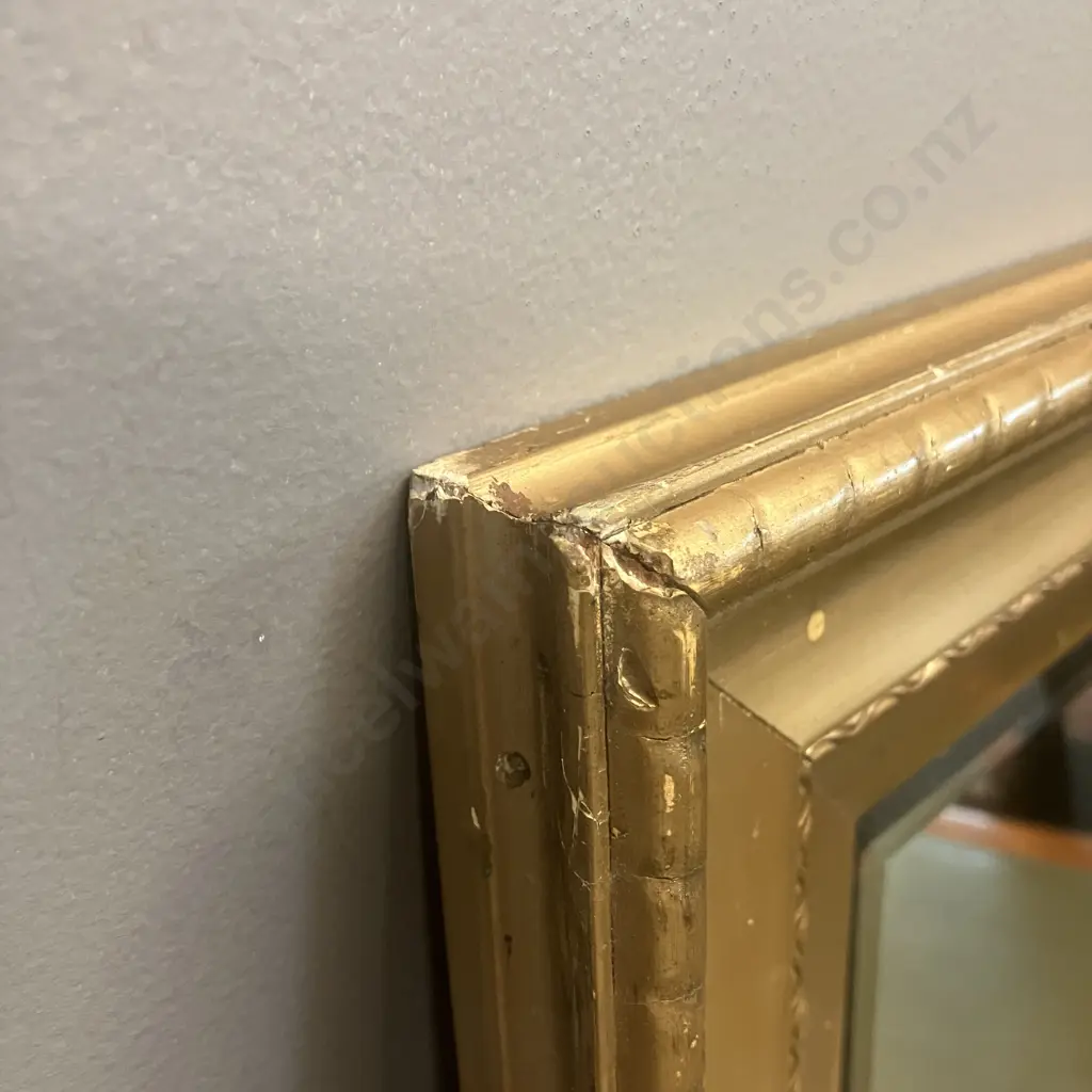 Bevelled Edge Wall Mirror In A Square Gilt & Gold Colour Frame. 46.5 x 46.5cm Image 1++