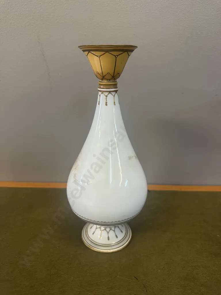 Vintage Porcelain Vase Two Children In Landscape Scene With Gilt Detail H26cm. Image 1++