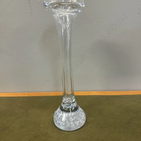 Vintage Hand Blown Art Glass 'Jack In The Pulpit' Bud Vase H22.5cm.