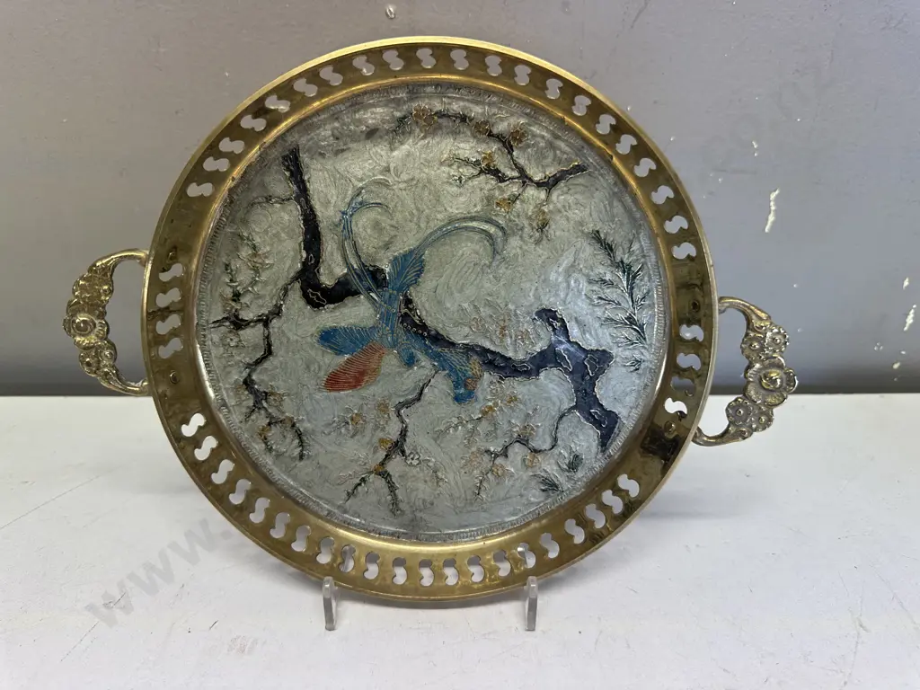 Vintage Double Handled Clissonne Tray Made In India Image 1++