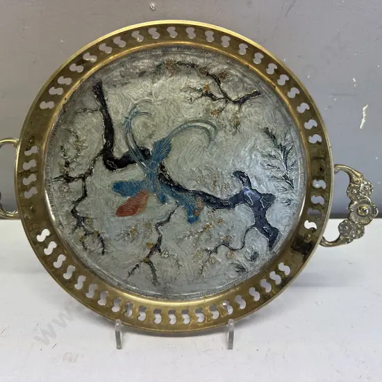 Vintage Double Handled Clissonne Tray Made In India