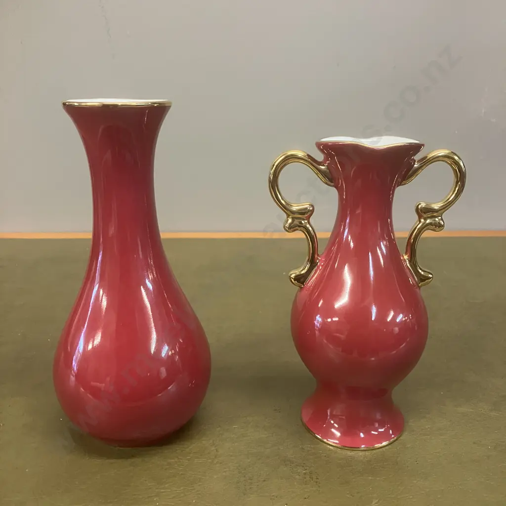 Vintage Limoges Porcelain Vases - Pair of. H18 & H16cm Image 1++