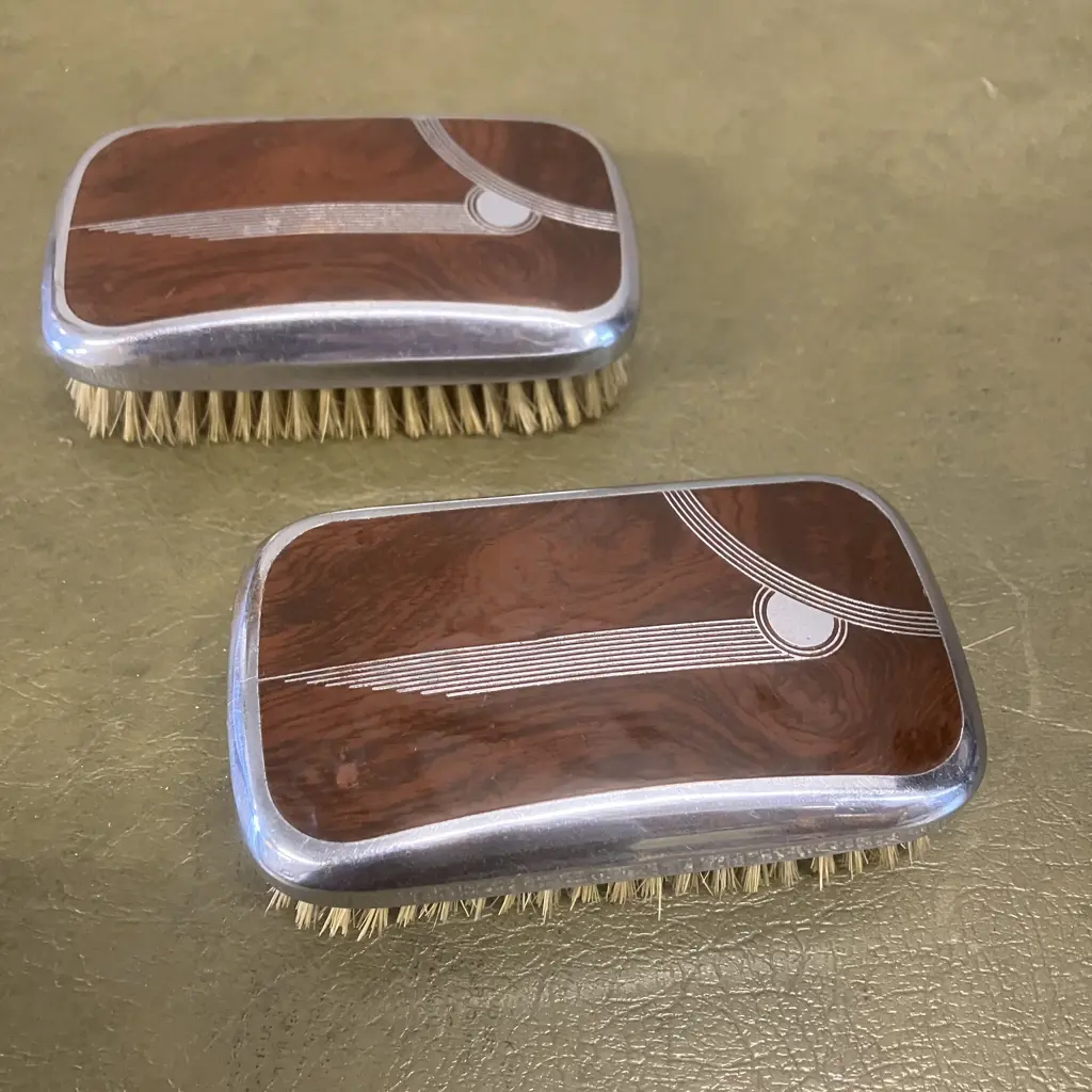 Pair of Vintage Art Deco Pro-phy-lac-tic Sterilized Brushes Made in USA Image 1++