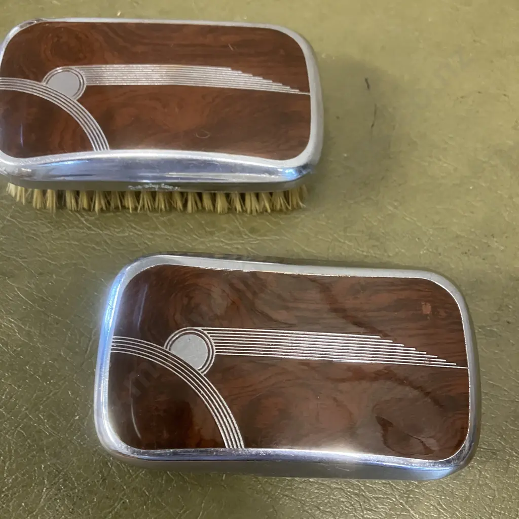 Pair of Vintage Art Deco Pro-phy-lac-tic Sterilized Brushes Made in USA Image 1++