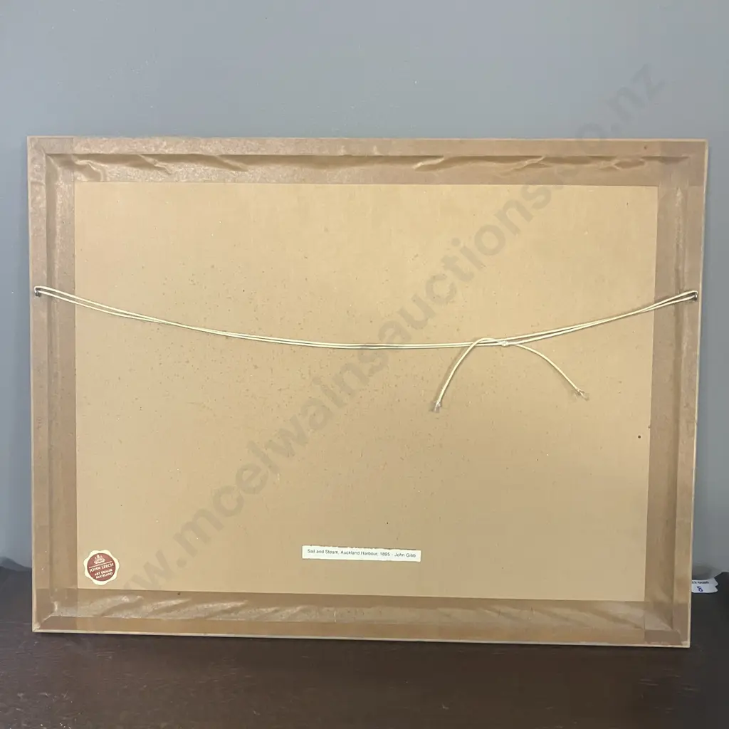 Sail and Steam, Auckland Harbour, 1985 - John Gibb Framed Vintage Print. 42 x 56cm Image 1++