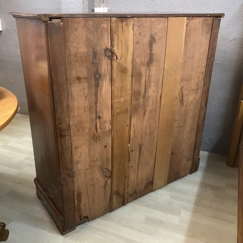 Large Antique Mahogany Scotch Chest Of 5 Drawers. H117 W118 D49cm Image 1++