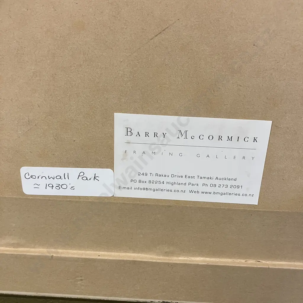 JC Robertson 1930s Cornwall Park - Auckland, Original Water Colour, Framed 42 x 54cm Image 1++