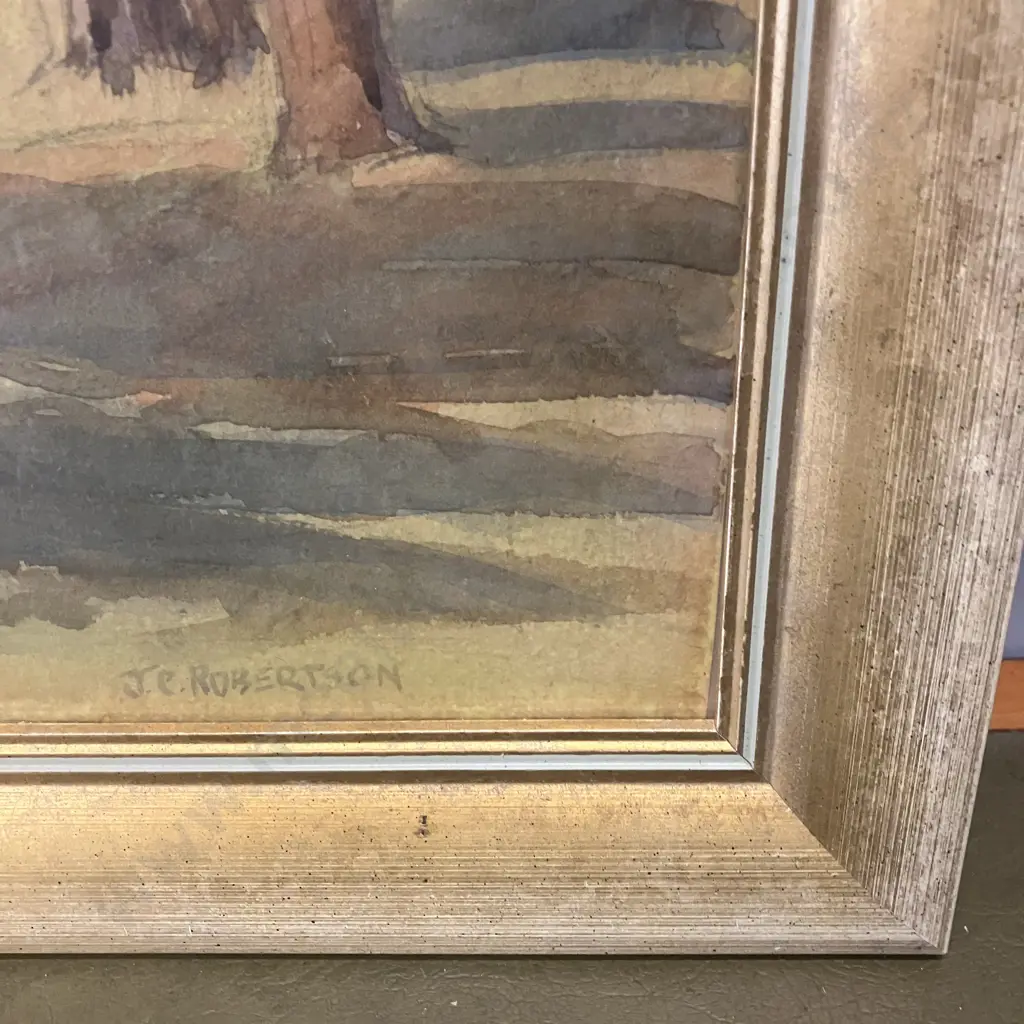 JC Robertson 1930s Cornwall Park - Auckland, Original Water Colour, Framed 42 x 54cm Image 1++