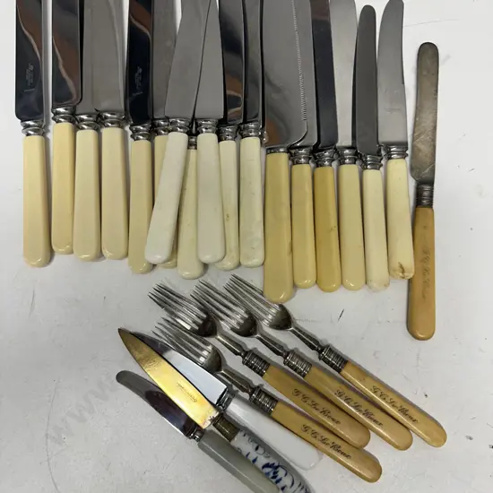 Assorted Vintage Bone Handled Knives & Cutlery Including Sheffield Taylor, Mutual, John Turton Etc