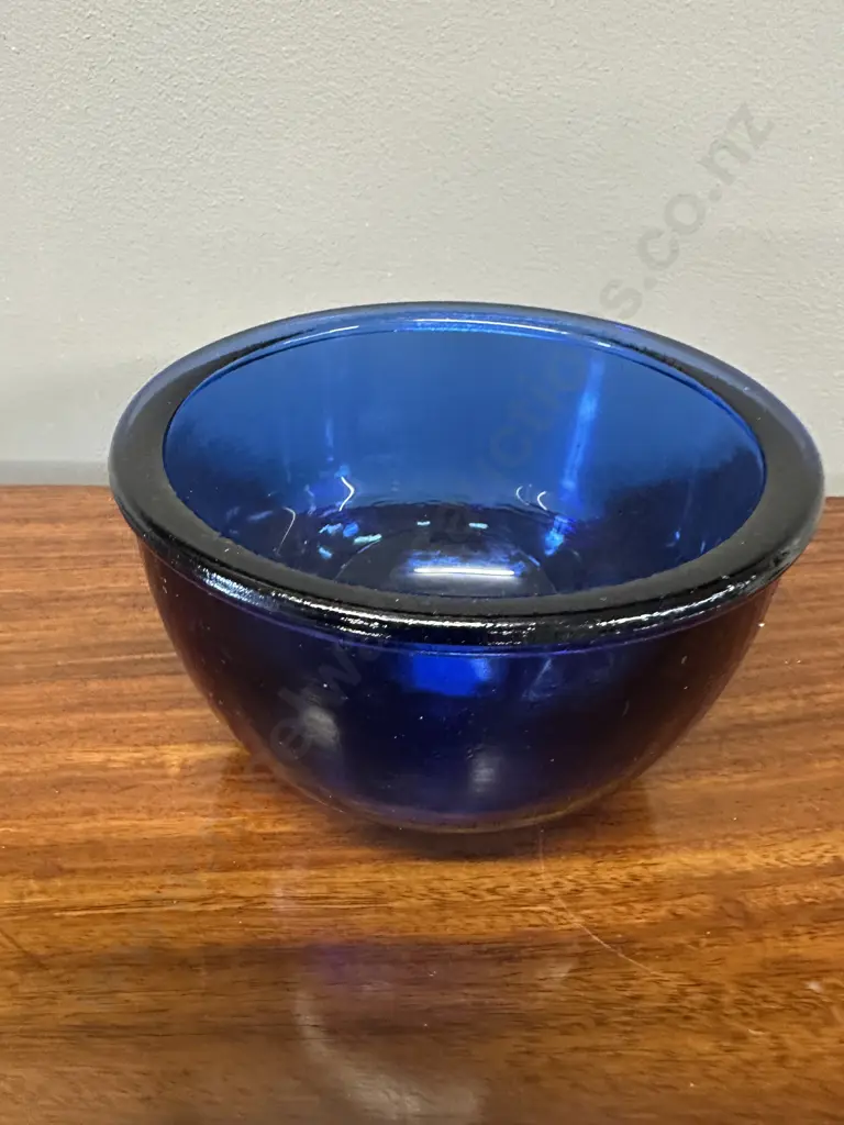 Colbalt Blue Recycled Art Glass Bowl Made In Spain H85,Dia14cm. Image 1++