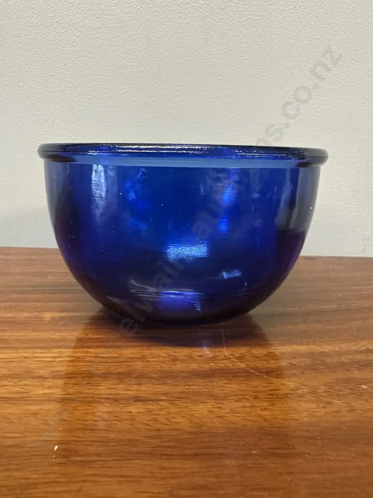 Colbalt Blue Recycled Art Glass Bowl Made In Spain H85,Dia14cm. Image 1++