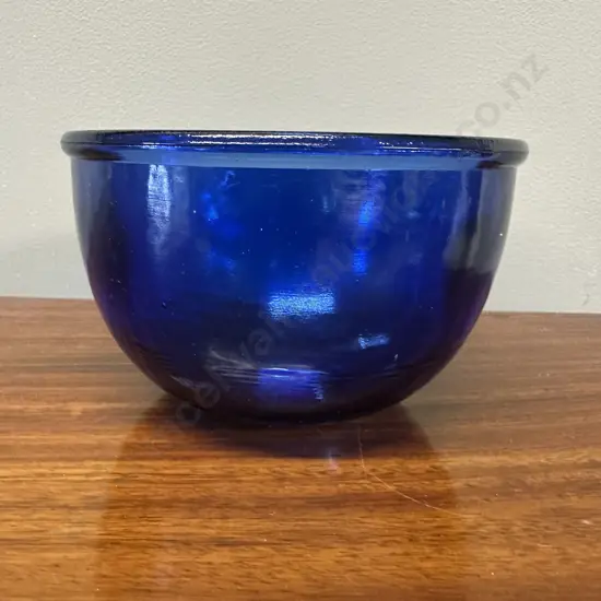 Colbalt Blue Recycled Art Glass Bowl Made In Spain H85,Dia14cm.