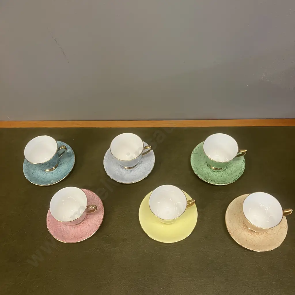 Set of Six Royal Albert Gossamer Teacups & Saucers Image 1++